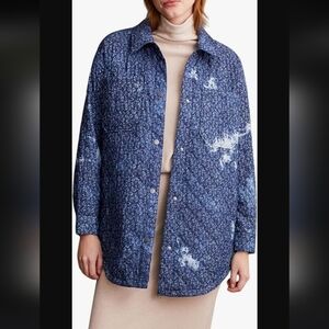 Tribal Printed Cozy Quilted Button-up Shacket, BNWT With Flaw, Size XL
